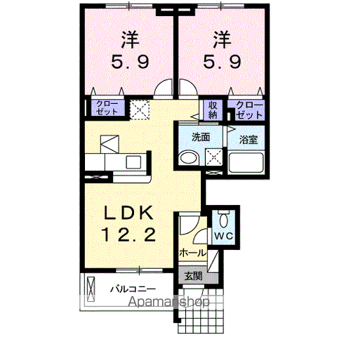 プレシャス メイツ(2LDK/1階)の間取り写真