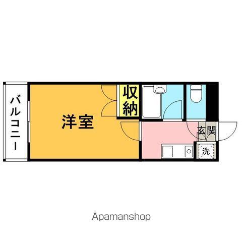 プリオールⅤ(1K/4階)の間取り写真
