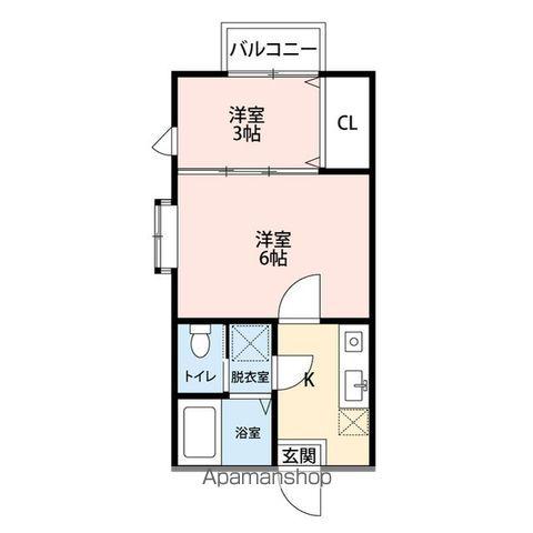 リバティーCOCO(2K/2階)の間取り写真