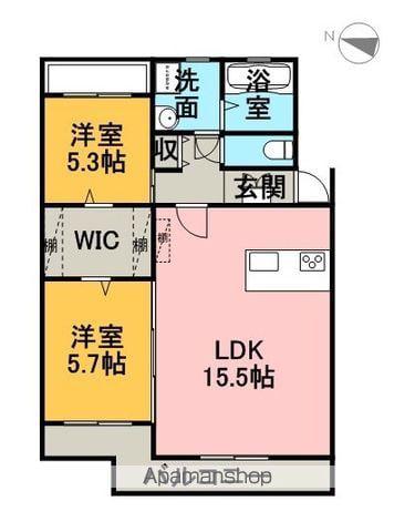 ハイツアボカド(2LDK/2階)の間取り写真