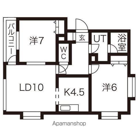 コルティール3番館(2LDK/1階)の間取り写真