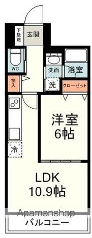 パールコート中田(1LDK/3階)の間取り写真