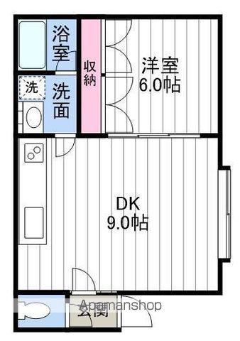 ホワイトコートカヤ13(1DK/3階)の間取り写真