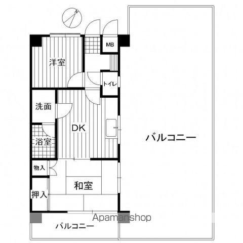 ダイアパレス庚午中(2DK/4階)の間取り写真