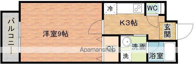 スカイコート麹屋町(1K/4階)の間取り写真