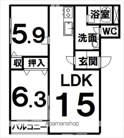 ピュアライフ1112(2LDK/2階)の間取り写真