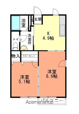 チトニア(2K/2階)の間取り写真