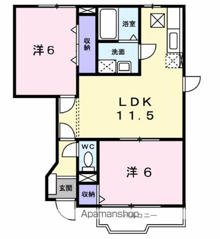 カーサ・ソレアードⅢ(2LDK/1階)の間取り写真