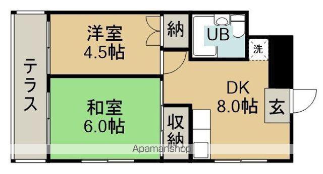メゾン住吉(2DK/1階)の間取り写真