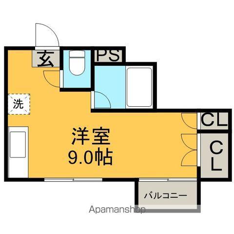 クラークハイツ(ワンルーム/4階)の間取り写真