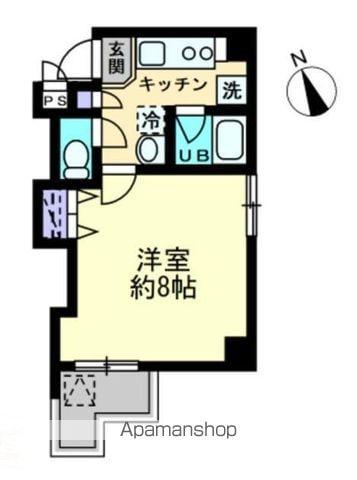 シティホワイト(1K/8階)の間取り写真