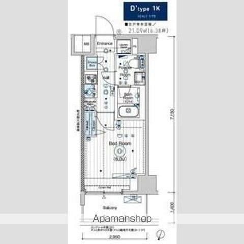 MAXIV横浜吉野町TRE(1K/4階)の間取り写真