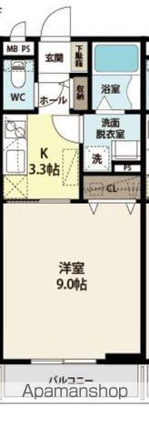 リーブルファイン三郷中央(1K/3階)の間取り写真