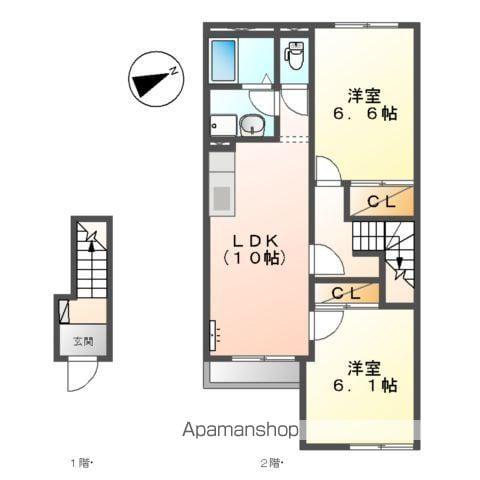 ルチェビスタ(2LDK/2階)の間取り写真