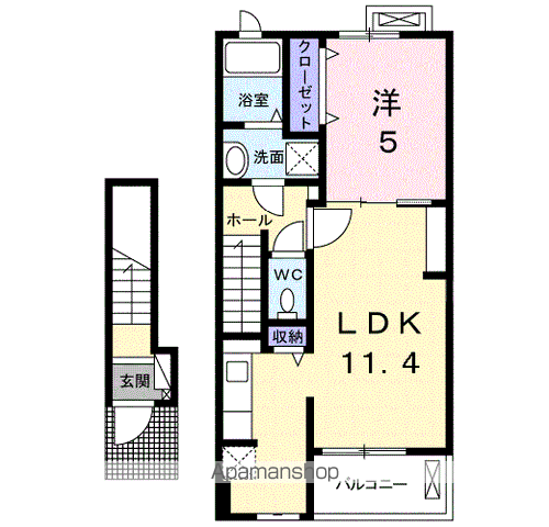 サングレイスⅠ(1LDK/2階)の間取り写真