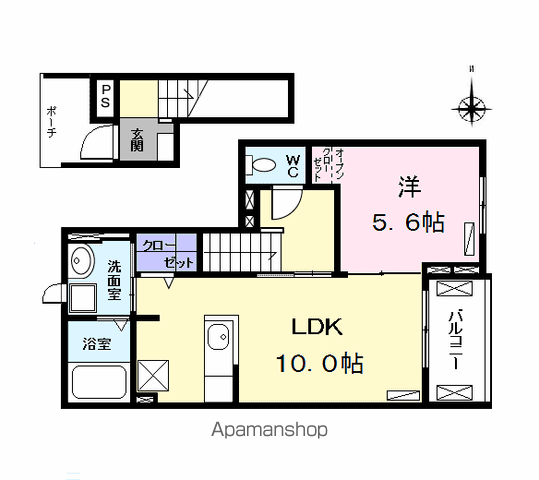 BREZZA(1LDK/2階)の間取り写真