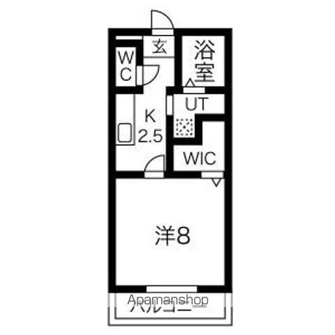 メゾンド・はなぶさIIIA(1K/2階)の間取り写真