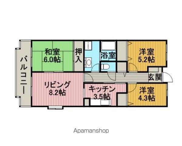 エクセル平井(2SLDK/4階)の間取り写真