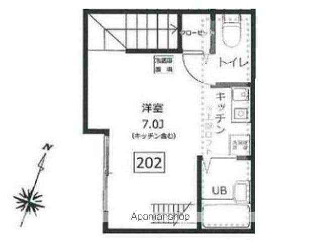 サンバレー平和台(ワンルーム/2階)の間取り写真
