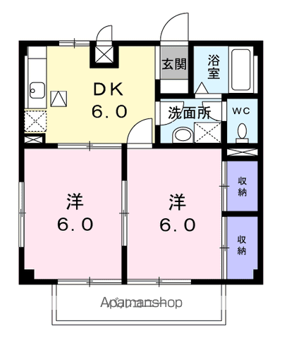 グランパドドゥ(2DK/1階)の間取り写真