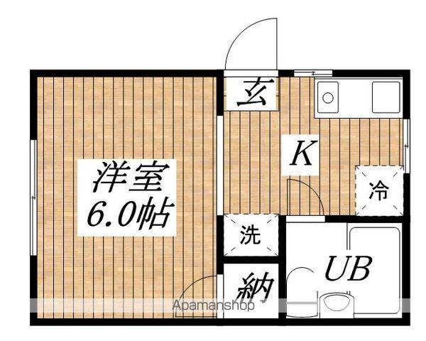 メイプルハウス(ワンルーム/1階)の間取り写真