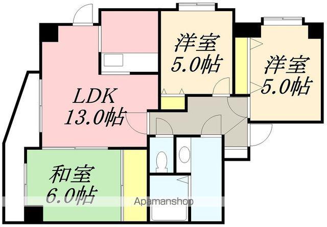 ロクゴーリーブル五稜郭(3LDK/3階)の間取り写真