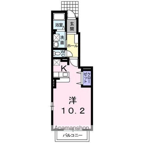 ハイツコンチェルトB(ワンルーム/1階)の間取り写真