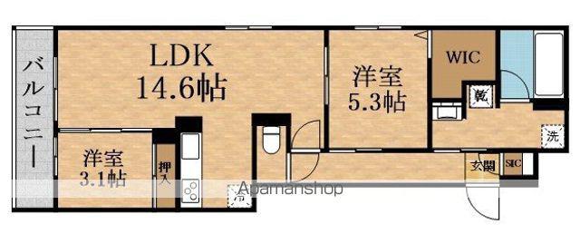 CLASHISTミツヤミナミ(2LDK/3階)の間取り写真