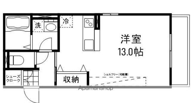 アン アトリエ(ワンルーム/1階)の間取り写真