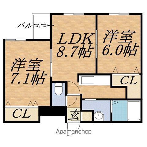 KDXレジデンス南3条(2LDK/11階)の間取り写真