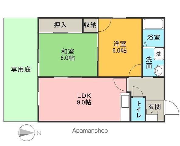 レピュートローズパーク(2DK/1階)の間取り写真