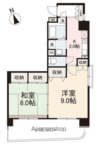 グラシエール木太町(2K/7階)の間取り写真