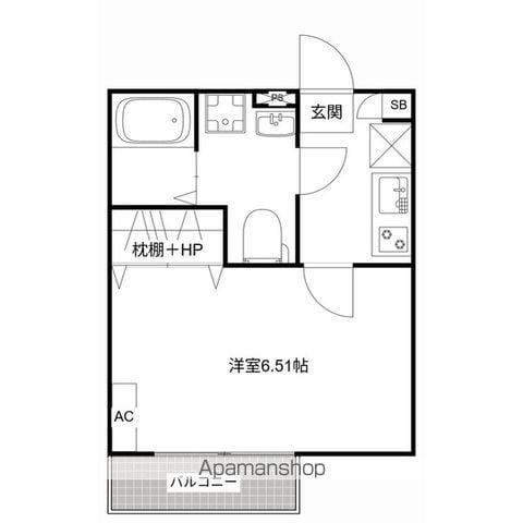 MQUARTO柏Ⅲ(1K/3階)の間取り写真