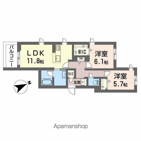 エクリアス浜寺(2LDK/2階)の間取り写真