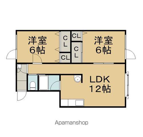 HEIGHTS SASAKI(2LDK/2階)の間取り写真