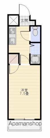 ドムスQ(1K/2階)の間取り写真