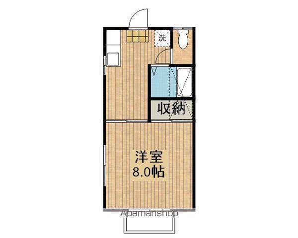 ビューハウスC(1K/2階)の間取り写真