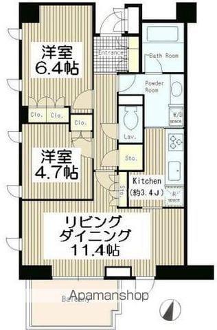 OASE用賀ウエスト(2LDK/2階)の間取り写真