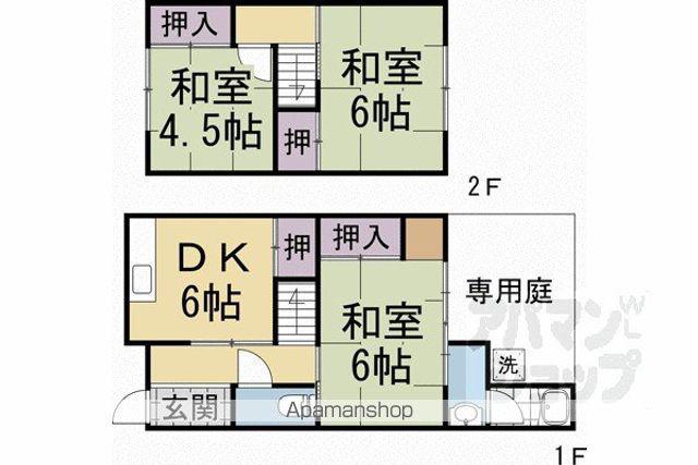 京都市東西線 椥辻駅 徒歩13分 2階建 築57年(3DK)の間取り写真