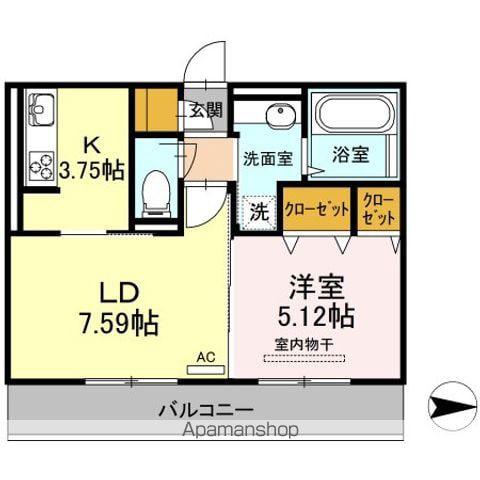 パティオ大津Ⅱ(1LDK/2階)の間取り写真