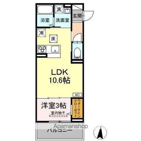 GRACE SEA(1LDK/1階)の間取り写真