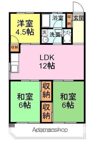 グリーンマンション(3LDK/2階)の間取り写真
