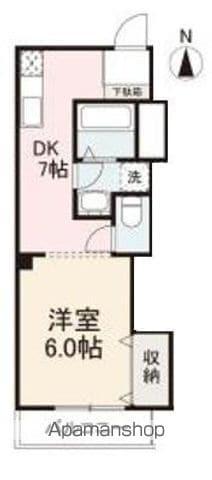 サニーハイツ松島(1DK/4階)の間取り写真