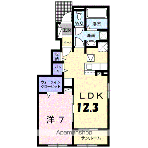 VENT・VERT Ⅳ(1LDK/1階)の間取り写真
