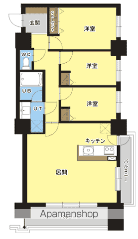 レジディア円山北5条(3LDK/9階)の間取り写真
