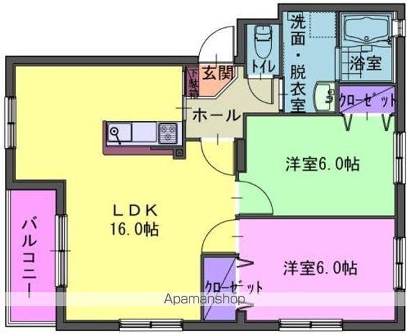 コンフォート(2LDK/1階)の間取り写真