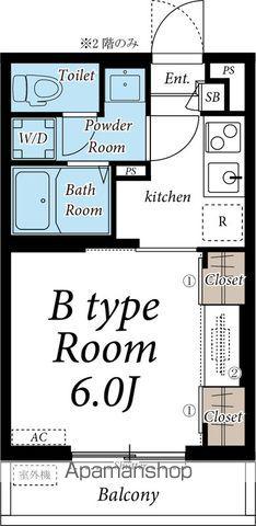 リブリ・パープルヒルⅡ(1K/1階)の間取り写真