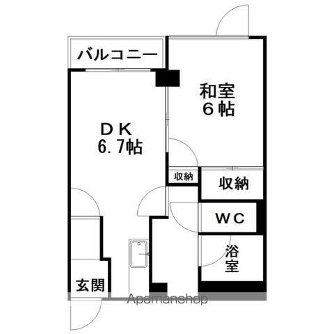 メゾンドリバージュ(1DK/1階)の間取り写真