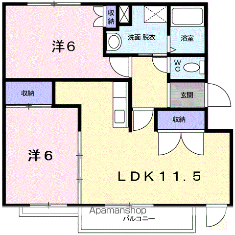 ベルコリーナケイ(2LDK/2階)の間取り写真
