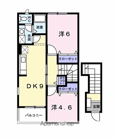 メゾン リヴァージュ(2DK/2階)の間取り写真